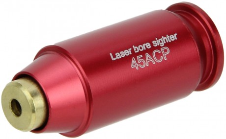 .45 Caliber Red Laser Bore Sighter/Red/Aluminum