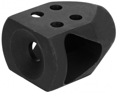 1/2 x 36" Thread Short Tanker Muzzle Brake/Black Steel (9MM)