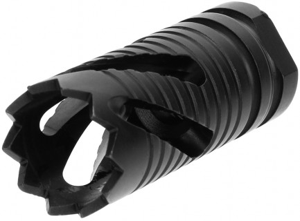 1/2"x28 Thread Crown Style Muzzle Brake, Black Oxide (5.56) (USA Made)