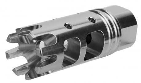 5/8X24 6-SLOT MUZZLE BRAKE, STAINLESS STEEL, USA MADE