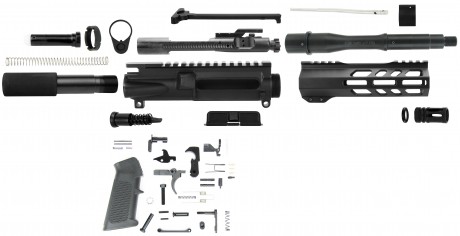 AR15 Unassembled Pistol Kit-5.56 NATO 7.5" Barrel w/LPK