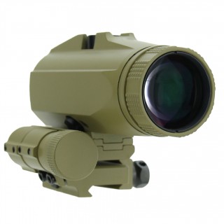 FLIP-TO-SIDE 3X RED DOT MAGNIFIER (TAN)